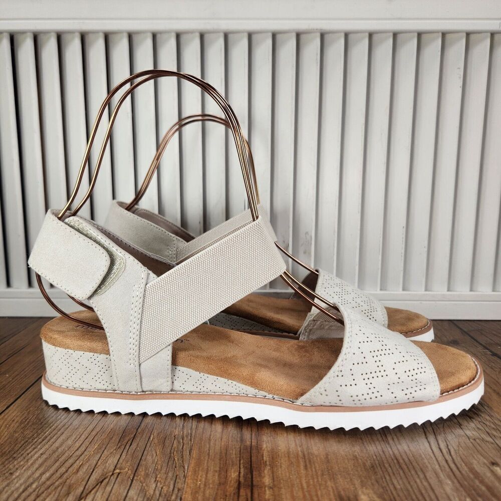 Skechers Cali Desert Kiss Memory Foam 56195S Women Sz 11 Beige Slingback Sandals